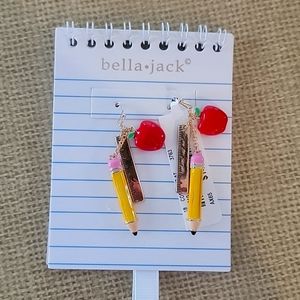 Bella Jack  Pencil, Ruler, Apple earrings